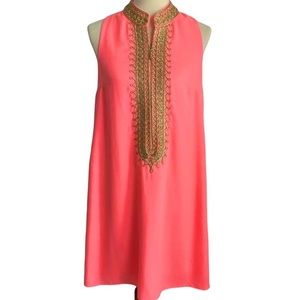 Lilly Pulitzer Dress Jane Shift Style Sunrise Coral Orange Sleeveless Size 8